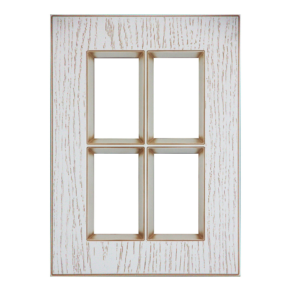 Мебельный фасад БРИДЖ витрина МДФ со шпросами шпон патина